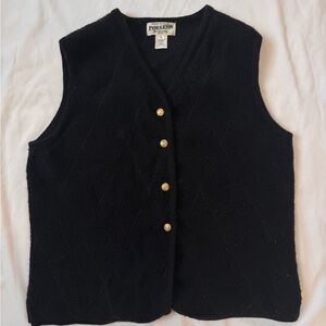 Vintage wool Pendleton Women's Black Sweater Vest